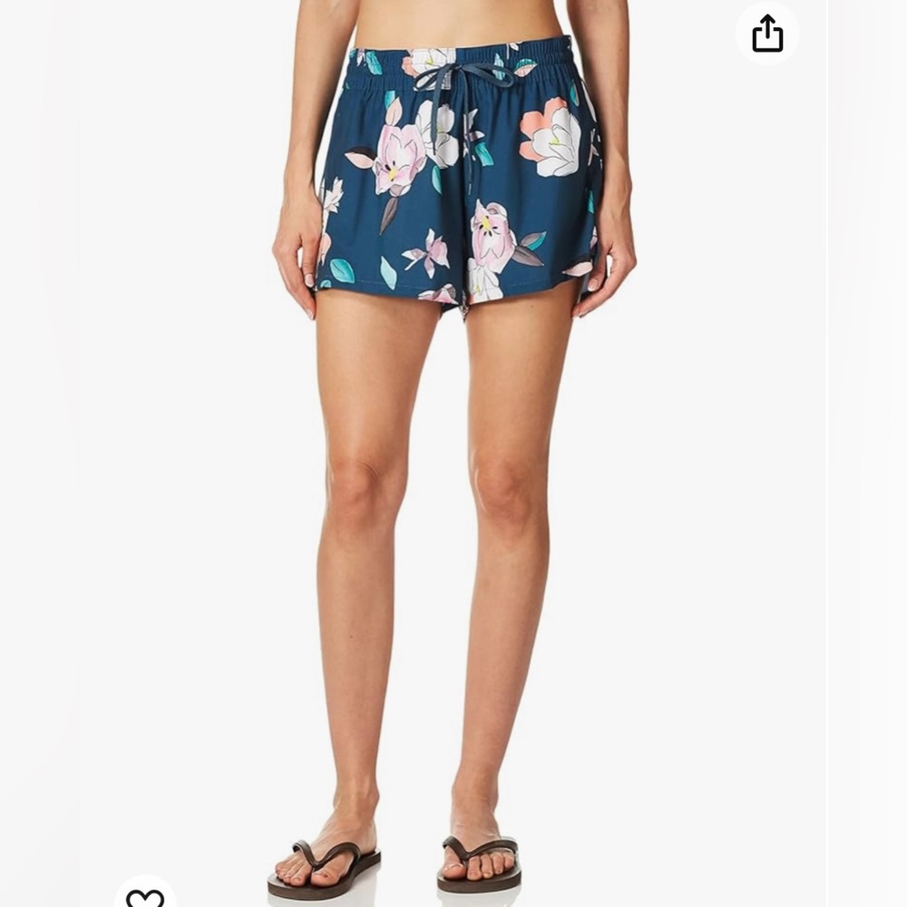 Kanu surf women’s Darren stretch UPF 50+ active swim  workout board shorts.